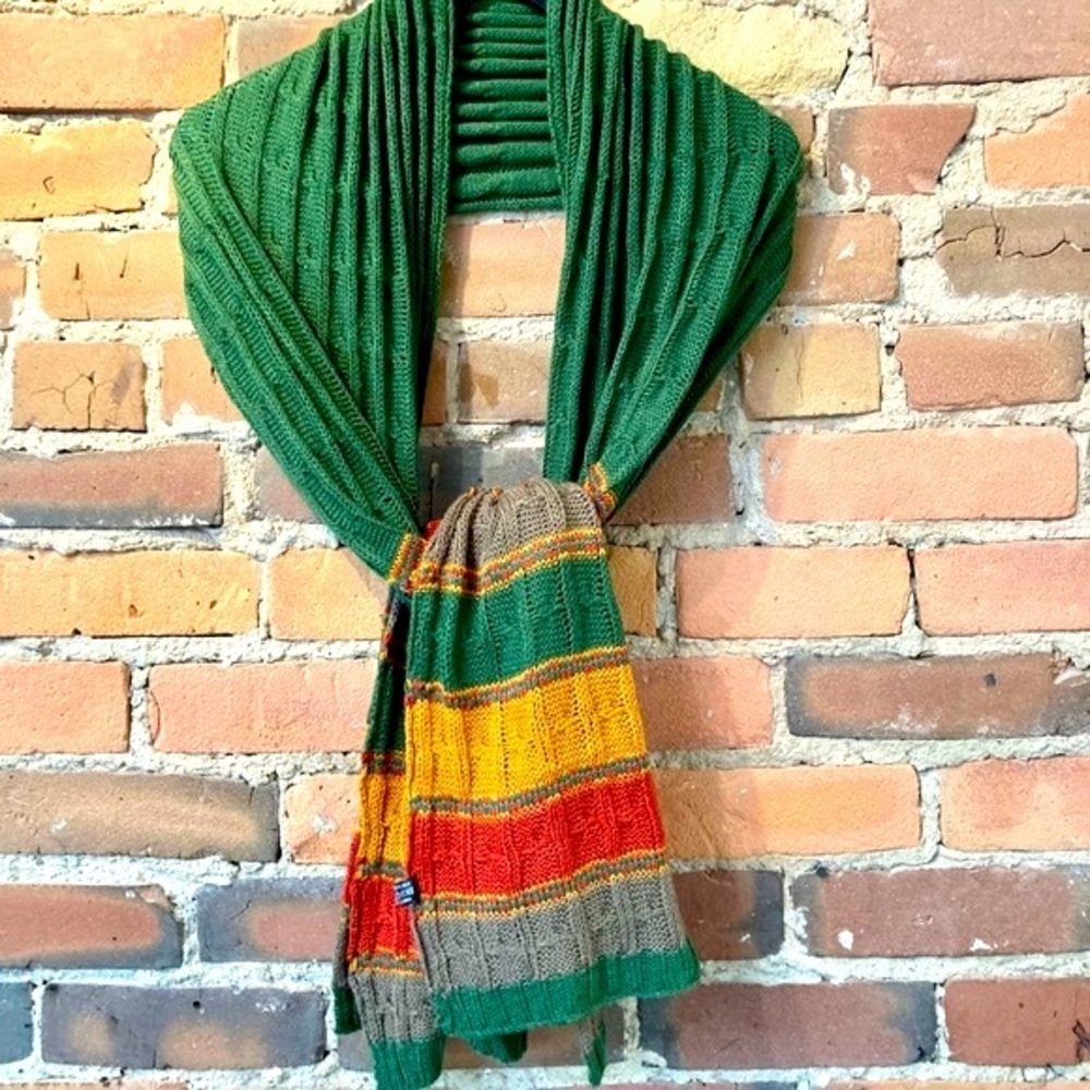 Green, Yellow & Red Scarf/Wrap. One Size.